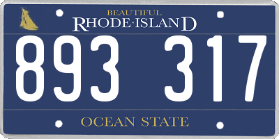 RI license plate 893317