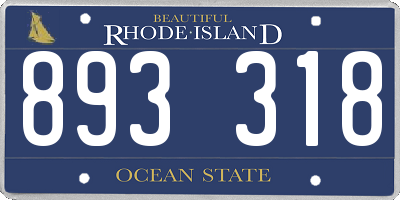 RI license plate 893318