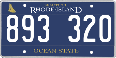 RI license plate 893320