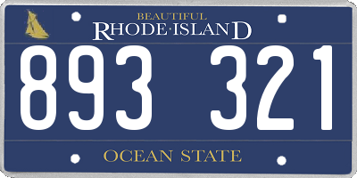 RI license plate 893321