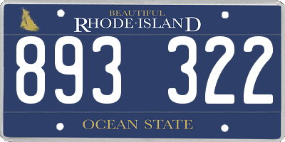 RI license plate 893322