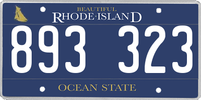 RI license plate 893323