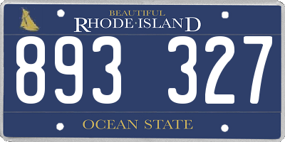 RI license plate 893327