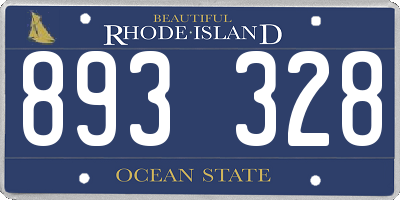 RI license plate 893328