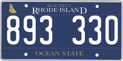 RI license plate 893330