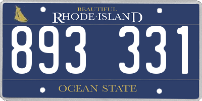 RI license plate 893331