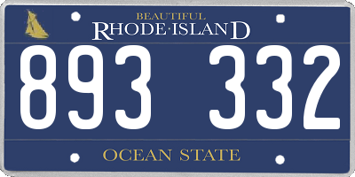 RI license plate 893332