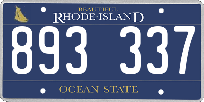 RI license plate 893337