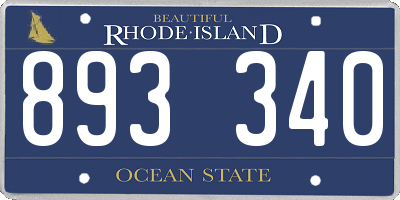RI license plate 893340