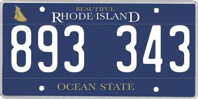 RI license plate 893343