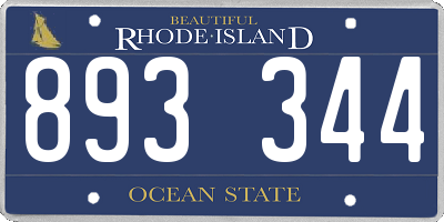 RI license plate 893344
