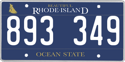RI license plate 893349