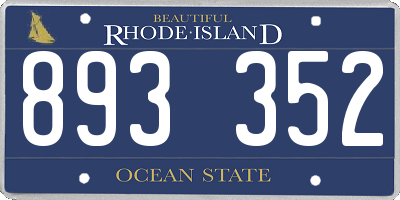 RI license plate 893352
