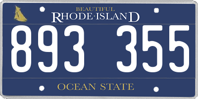 RI license plate 893355