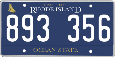 RI license plate 893356