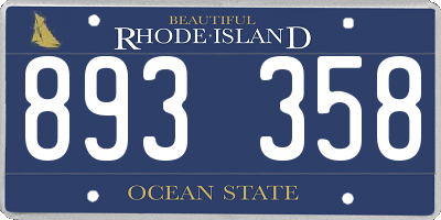 RI license plate 893358