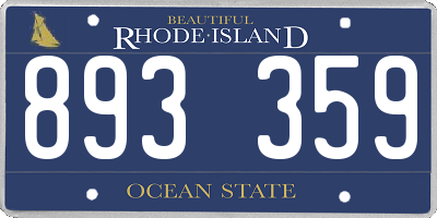 RI license plate 893359