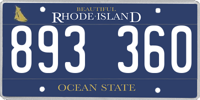 RI license plate 893360