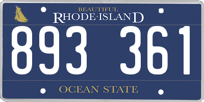 RI license plate 893361