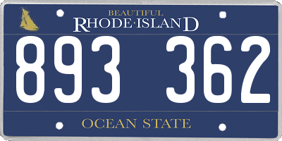 RI license plate 893362