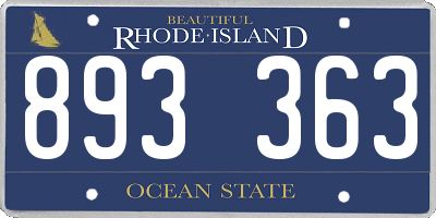 RI license plate 893363