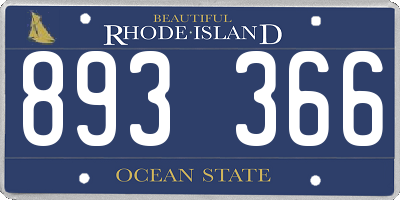 RI license plate 893366