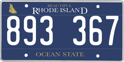 RI license plate 893367