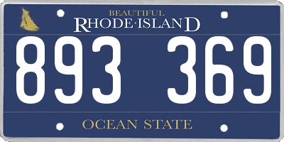 RI license plate 893369