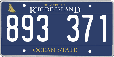 RI license plate 893371