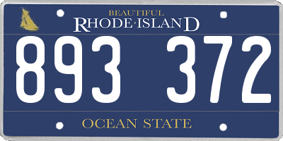RI license plate 893372