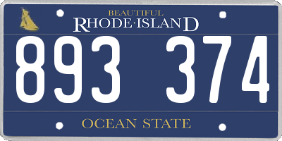 RI license plate 893374