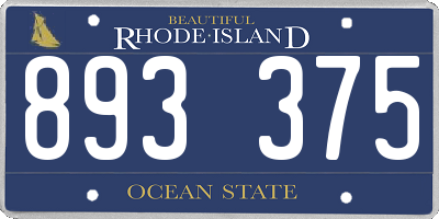 RI license plate 893375