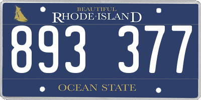 RI license plate 893377