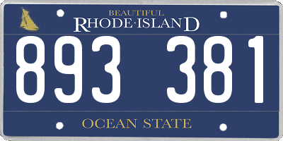 RI license plate 893381