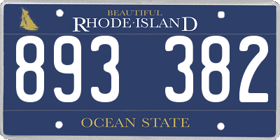 RI license plate 893382