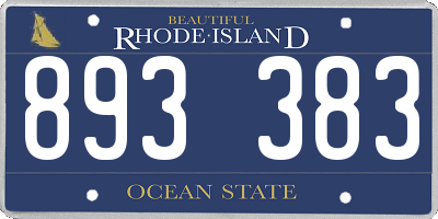 RI license plate 893383