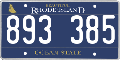 RI license plate 893385
