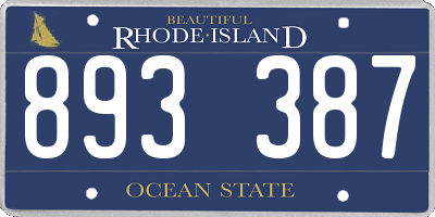 RI license plate 893387