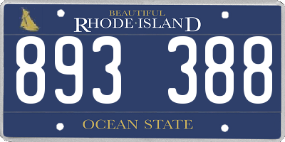 RI license plate 893388