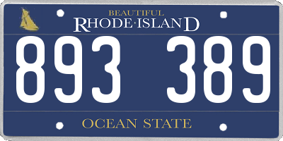 RI license plate 893389