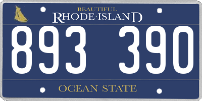 RI license plate 893390