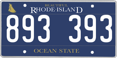 RI license plate 893393