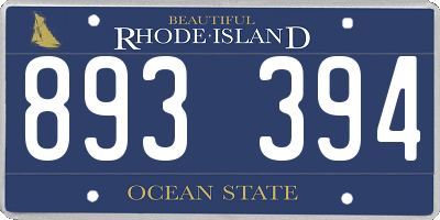 RI license plate 893394