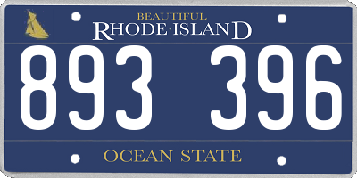 RI license plate 893396