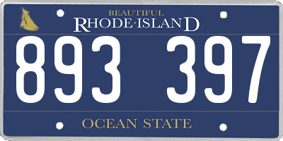 RI license plate 893397