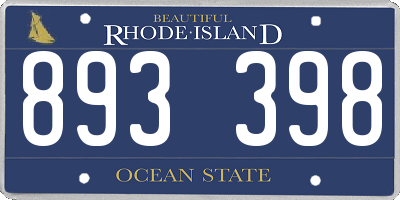 RI license plate 893398