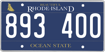 RI license plate 893400