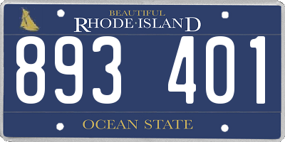 RI license plate 893401