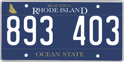 RI license plate 893403