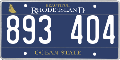 RI license plate 893404